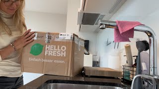 Unboxing cooking and having fun with Hello Fresh box  Penne pasta with baked eggplant [upl. by Ahsinoj]