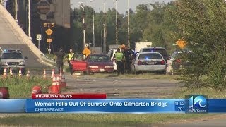 Woman falls out of vehicle onto Gilmerton Bridge [upl. by Sommers]