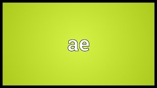 Ae Meaning [upl. by Giark640]