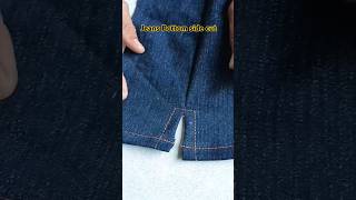 how to jeans bottom side slit sewing denim denimshorts shorts [upl. by Moazami799]