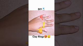 How to make clay rings💍😯😍 viralvideo trending diy craft diyjewellerymakingathome love shots [upl. by Yeleak482]