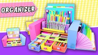 DESKTOP ORGANIZER from Cardboard  Back to school  aPasos Crafts DIY [upl. by Kristyn]