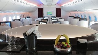 Qatar Airways Dreamliner B7878 Business Class Brussels to Doha [upl. by Atnohsal]