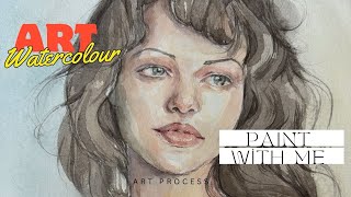 Watercolor Portrait Painting  Suluboya Portre Çizimi [upl. by Ahsaek]