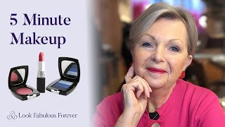 Five minute makeup add colour to mature skin to increase definition  Look Fabulous Forever [upl. by Irved651]