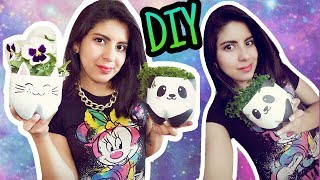 DIY MACETAS RECICLADAS KAWAii  LISS STYE [upl. by Hploda657]