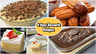 4 Easy Dessert Recipes That any one can make in Minutes 😍 [upl. by Aihsenat]