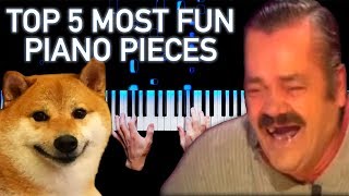 TOP 5 MOST FUN PIANO PIECES [upl. by Vtarj427]