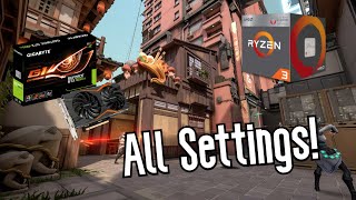 Valorant  Ryzen 3 2200G  GTX 1050Ti  All Settings Benchmark [upl. by Atnovart]