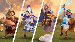 Clash of clans All Gladiator Heroes Skin Trailers  All Gladiator Skin [upl. by Ellehcem900]