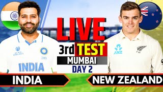 India vs New Zealand 3rd Test Day 2  IND vs NZ Live Match Today  Live Cricket Match Today [upl. by Maxia]