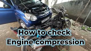 How to Check Motorcycle Engine Compression  cb 400 එන්ජිම ගෙවිලද බලන විදිය [upl. by Dugas]