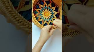 How to craft hand basket with rattan diy rattan crochet [upl. by Eniortna]