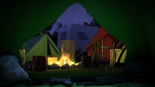 Zombie Apocalypse Survivor Camp  Horror Ambience  Night Rain Gunshot and Groan Sounds  ASMR [upl. by Madaras]