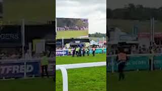 Epsom Derby protester tackled to the ground on track during race [upl. by Peer509]