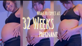 Week 32 Pregnancy Bump I Week by Week Pregnancy Transformation [upl. by Etnovahs]