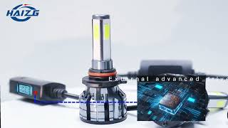 Haizg High Brightness Quality 4Sides K9 Car LED Headlight LED Headlight Bulb Auto LED Light H11 [upl. by Notsrik]