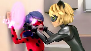 Cat Noir Removes Ladybugs Earrings All Ladybug vs Cat Noir Fights [upl. by Emawk792]