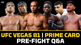 UFC Vegas 81 amp PRIME Card LIVE Stream  Paul vs Danis  Barboza vs Yusuff  PreFight QampA [upl. by Ybur607]