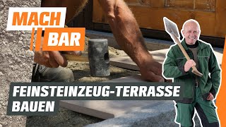 FeinsteinzeugTerrasse bauen in gebundener Bauweise  OBI [upl. by Gernhard223]