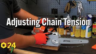 How to Adjust Chain Tension on Stihl Chainsaw with Quick Tension System [upl. by Uird]