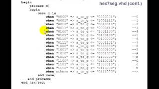 Lesson 26  VHDL Example 13 7Segment Decodercase Statement [upl. by Drabeck30]