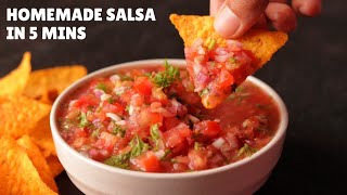 5Minute HOMEMADE MEXICAN SALSA Without Food Processor  मेक्सिकन सालसा सिर्फ ५ मिनट में [upl. by Eitsyrk528]