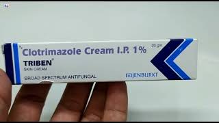 Triben Skin Cream  Clotrimazole Cream Ip 1 Uses  Triben Cream Uses Side effects benefits In Hindi [upl. by Mini]