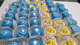 MINI TRUFAS AZUL METALIZADO E BRANCO APRENDA A FAZER ESSE LINDO DOCE FINO [upl. by Parnas]