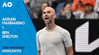 Adrian Mannarino v Ben Shelton Highlights  Australian Open 2024 Third Round [upl. by Ortiz]