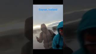 Geyser hits the crowd 😅 Iceland [upl. by Ayal]