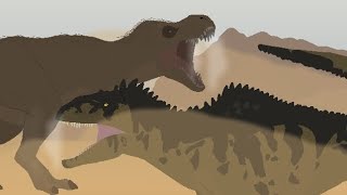 Tyranosaurus Vs Giganotosaurus Jurassic World Dominion Prologue Stick Nodes Animation [upl. by Atikram]