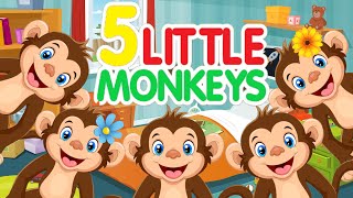 Five Little Monkeys Jumping on the Bed  Nursery Rhymes Song  Cartoon Kids Songs [upl. by Xam846]