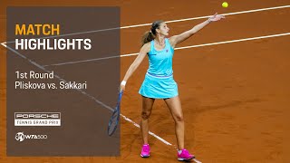 Porsche Tennis Grand Prix  04192023  Match Highlights  Pliskova vs Sakkari [upl. by Eirased]