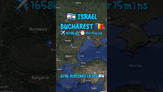 🇮🇱 Israel to Bucharest 🇷🇴 Flight Route Tracking shortsfeed viralshorts Israel [upl. by Countess]