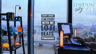 3HR REAL SNOW ❄️muted lofi  typing asmr Study With Me w Medical Student 5010 Pomodoro [upl. by Kondon]