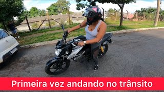 Andando de moto pela primeira vez no trânsito [upl. by Beau]