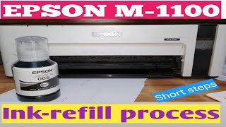 How to refill Ink in EPSON M1100 printer [upl. by Ativahs]