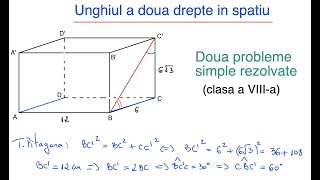 Unghiul a doua drepte in spatiu  Probleme rezolvate clasa a VIIIa [upl. by Obola149]