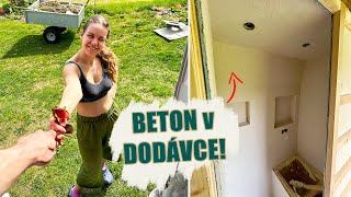 BETONUJEME v naší DODÁVCE😧 Instalace BETONOVÉ STĚRKY [upl. by Auburta]