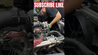 TWIN TURBO INSTALLATION IN LESS THAN A MINUTE 😆😆🤘 [upl. by Aanas261]