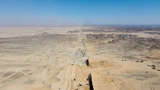 Drone footage reveals The Line megacity under construction in Saudi Arabia [upl. by Eyllek]