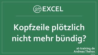 Kopfzeile nicht mehr linksbündig  ExcelProblem gelöst [upl. by Garold494]