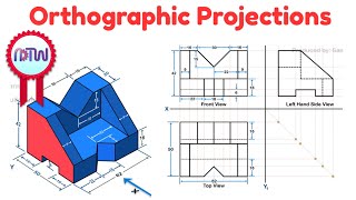 Orthographic Projections in Engineering Drawing  Problem 3 [upl. by Allets]