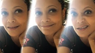 THANDIE NEWTON Having Fun with her Hair Stylists  Funny Compilation [upl. by Gerta475]