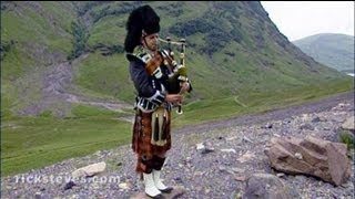 Rannoch Scotland Highlands Roadside Piper  Rick Steves’ Europe Travel Guide  Travel Bite [upl. by Ayek]