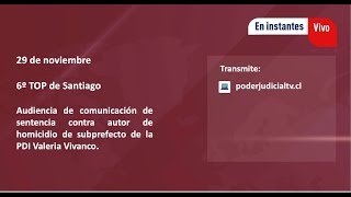 Audiencia de comunicación de sentencia contra autor de homicidio de subprefecto PDI Valeria Vivanco [upl. by Arratoon]