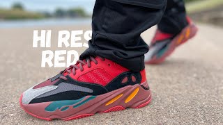 WHY Yeezy 700 V1 HI RES RED Review amp On Foot [upl. by Ynattir]