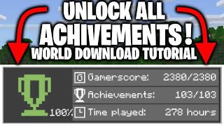 How to Download Unlock All Achievements World on Minecraft XboxOne Tutorial New Method 2020 [upl. by Pepito]