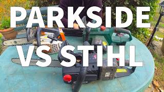 stihl MS 192 T vs parkside PKSA 20 Li b2 vs parkside PPKSA 40 Li b2 [upl. by Atter]